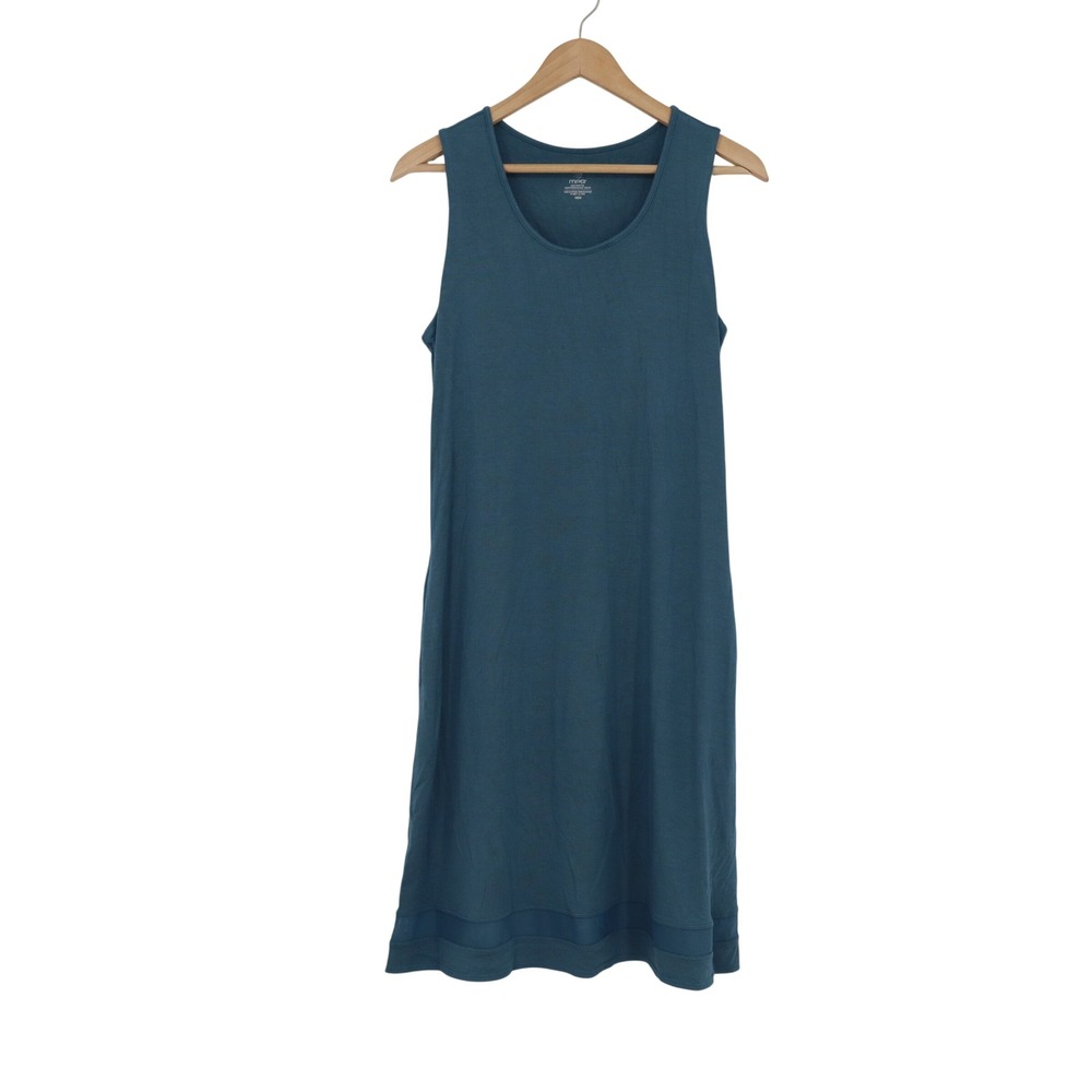 MPG Mondetta Performance Gear Heather Teal Tencel Sleeveless Shift Dress Medium